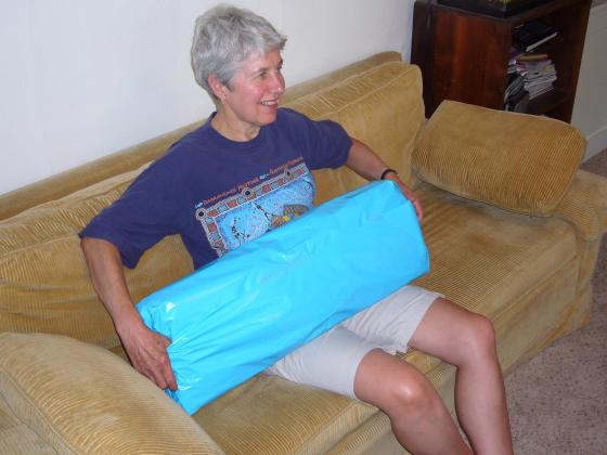 Molly with present