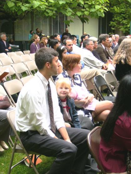 Watching the ceremony